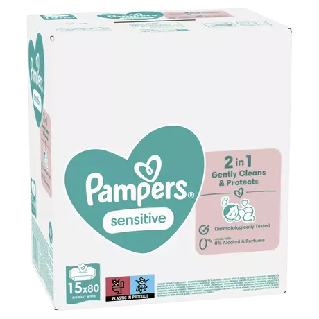 Pampers Sensitive Billendoekjes 15x80 Stuks