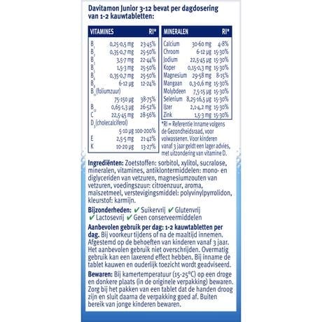 Davitamon Junior 3+ Kauwvitamines Framboos