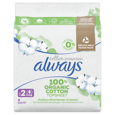 Always Cotton Protection Maandverband Long Met Vleugels 9 Stuks