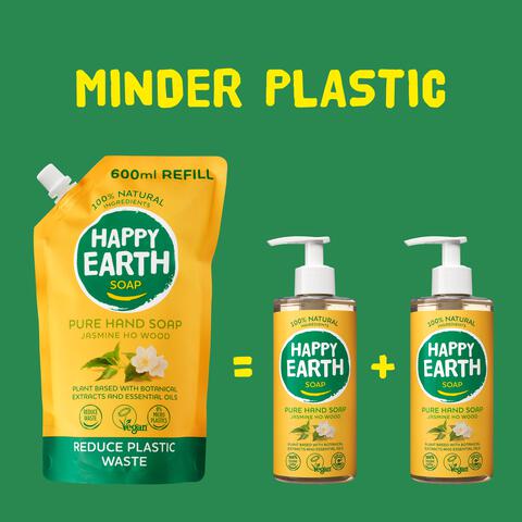 Happy Earth 100% Natural Handzeep Jasmine Ho Wood Refill 600ML