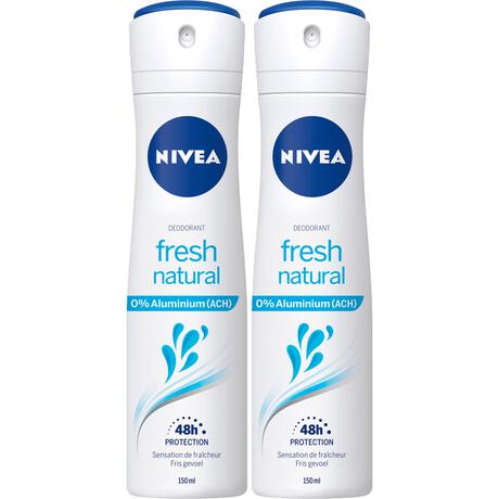 NIVEA Fresh Natural Deodorant Spray 2x 150 ML