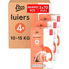Etos Luiers Maxi+ Maat 4+ 1-15 kg Maandbox 210 stuks