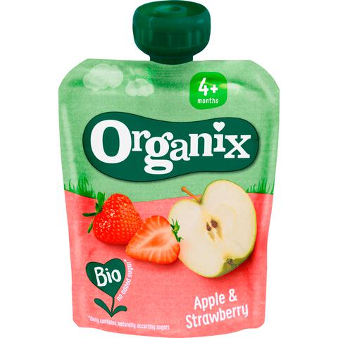 Organix Bio Knijpfruit Appel, Aardbei