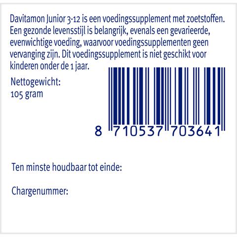 Davitamon Junior 3+ Multivitamine Kinderen Frambozensmaak 120 Kauwvitamines