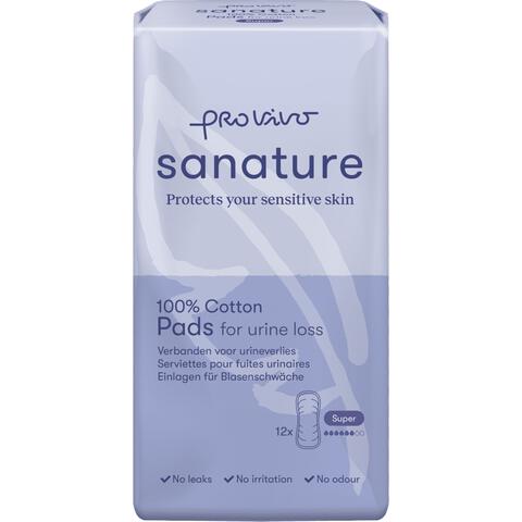 Sanature Pro Vivo 100% Katoenen Incontinentieverband Super 12 stuks