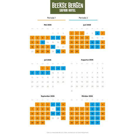 Safari Hotel Beekse Bergen. 1 nacht, 2 personen, periode 2