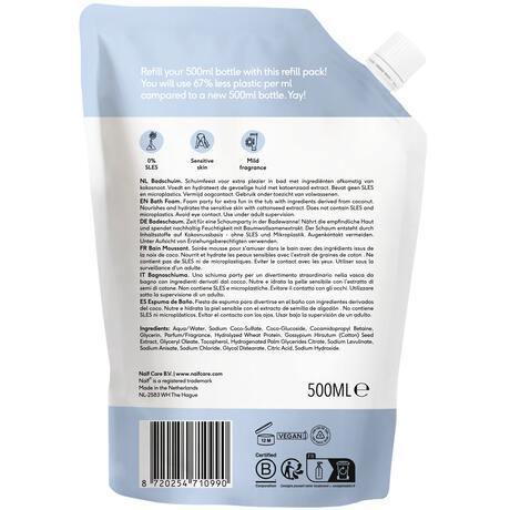 Naïf Baby & Kids Verzorgende Badschuim Navulverpakking 500 ML