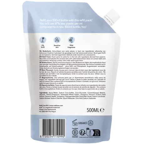 Naïf Baby & Kids Verzorgende Badschuim Navulverpakking 500 ML