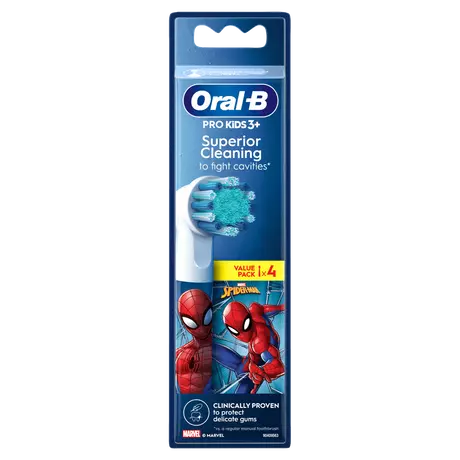 Oral-B Pro Kids Spiderman Opzetborstels 4 Stuks