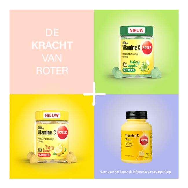 Roter 1000mg Vitamine C Gummy Tasty Lemon 30 stuks