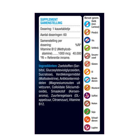 Lucovitaal Vitamine B12 1000 MCG 60 Kauwtabletjes Kersensmaak
