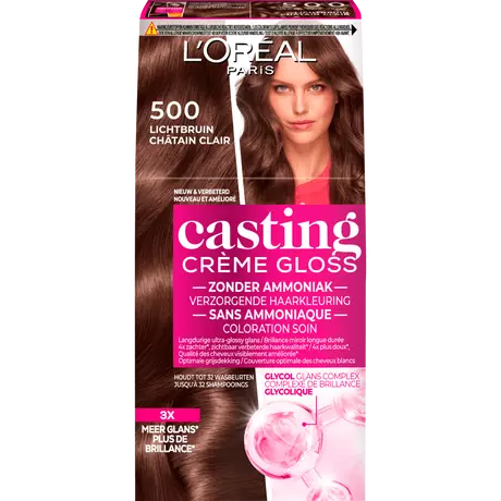 L'Oréal Paris Casting Crème Gloss Haarverf 500 Café Lungo Lichtbruin