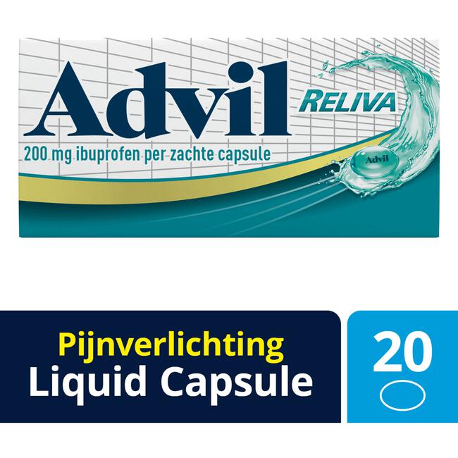 Advil Reliva Liquid-Caps 200 MG Voor Pijn En Koorts 20 Stuks