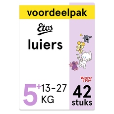 Etos Woezel & Pip Luiers Junior Plus Voordeelpak Maat 5+ 13-27 kg 42 stuks