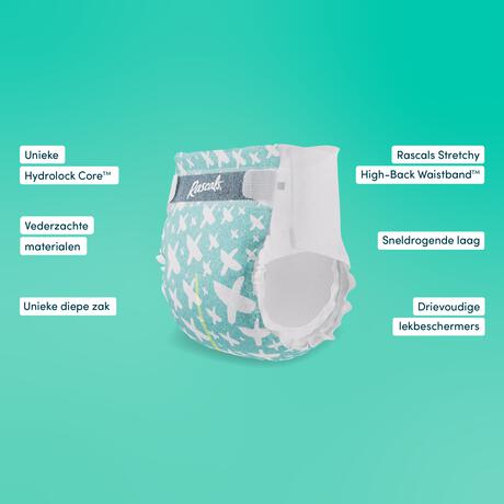 Rascals Premium Luiers Maat 1 3-5 KG 44 stuks