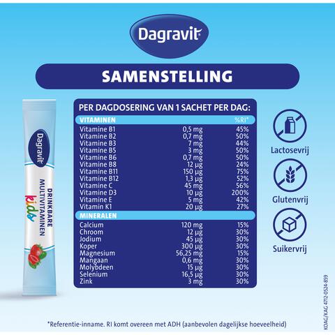 Dagravit Complete Start Kids Multivitamine Aardbei 30 stuks