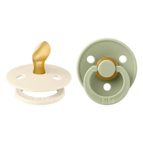 BIBS Anatomische Fopspeen Two Pack Natuurlijk Rubber  Ivory/Sage Maat 1