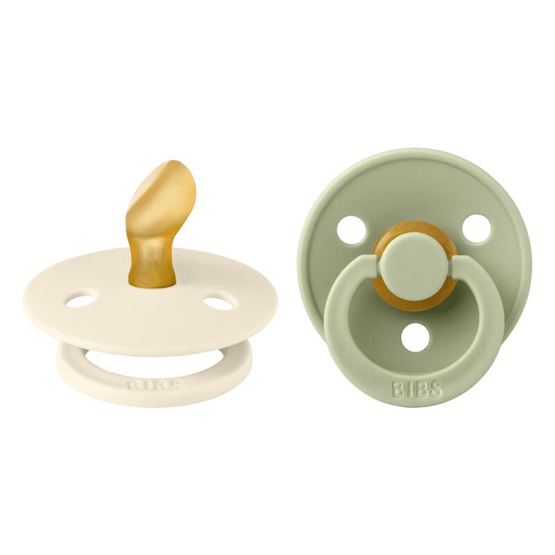 BIBS Colour Fopspeen Anatomisch Latex Maat 1 Ivory/Sage 2 stuks