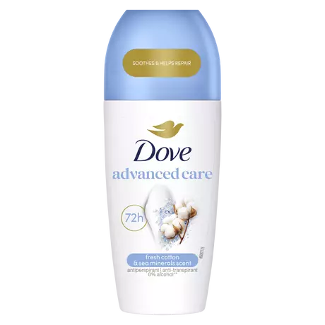 Dove Advanced Care Antitranspirant Roll-On Deodorant Fresh Cotton & Sea Minerals 50 ML