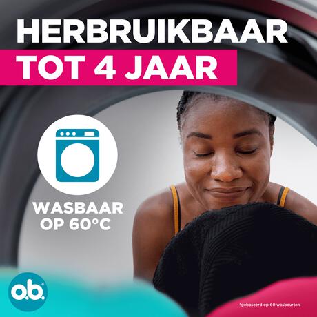 o.b.® Herbruikbaar Menstruatie Ondergoed Zwart M/L