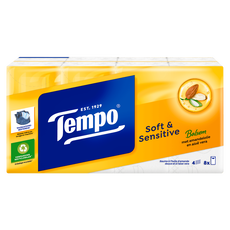 Tempo Plus Sensitive Skin 4-Laags Zakdoekjes 8 pakjes