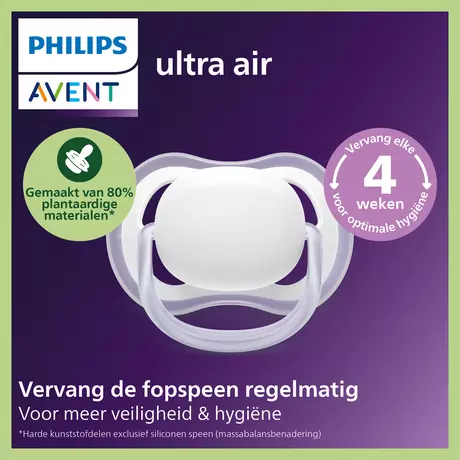 Philips Avent Fopspeen Ultra Air Night 0-6M SCF376/25 2 stuks