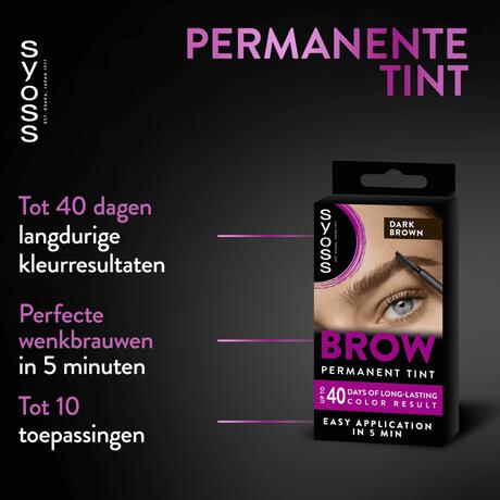 Syoss Browtint Wenkbrauw-wimper verf Donkerbruin