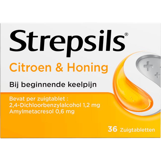 Strepsils Citroen & Honing Zuigtabletten 36 Stuks
