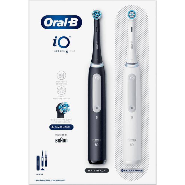 Oral-B iO 4 Zwart & Wit 2 Elektrische Tandenborstels By Braun