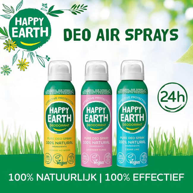 Happy Earth 100% Natuurlijke Air Spray Cedar Lime 100 ML