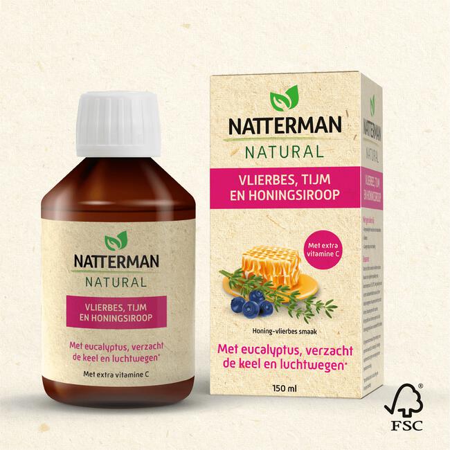 Natterman Natural Vlierbes, Tijm en Honingsiroop 150 ML