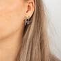 BiSjU Jewellery Oorbellen met Hangend Staaltje Silver SS