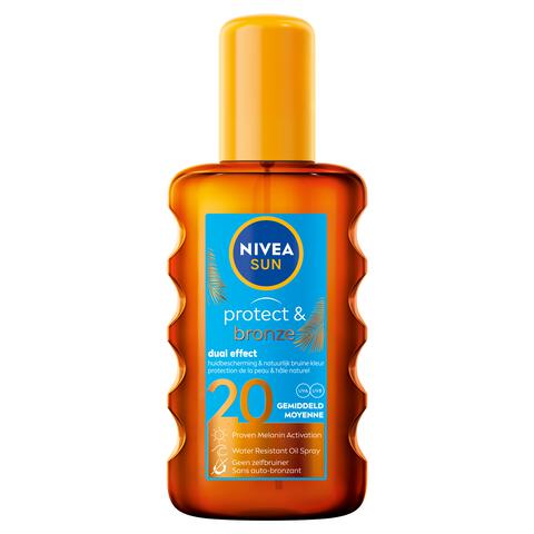 NIVEA SUN Protect & Bronze Zonnebrand Olie Spray SPF 20 200 ML