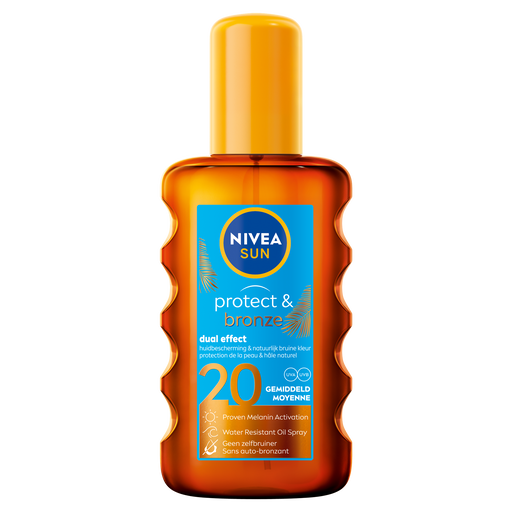 NIVEA SUN Protect & Bronze Zonnebrand Olie Spray SPF 20 200 ML