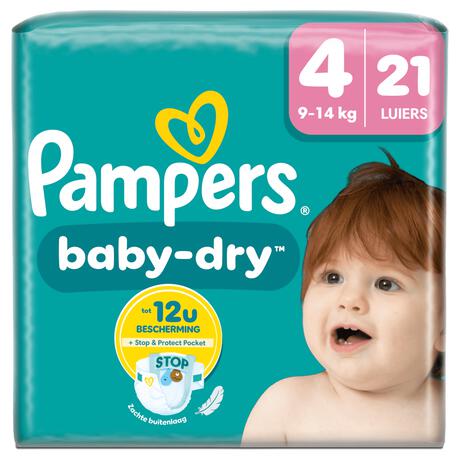 Pampers Baby Dry Luiers Maat 4 9-14 KG 21 Stuks