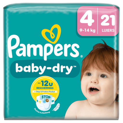 Pampers Baby Dry Luiers Maat 4 9-14 KG 21 Stuks