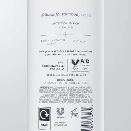Dove Body+Mind Lavender & Oat Milk Body Wash 350 ML