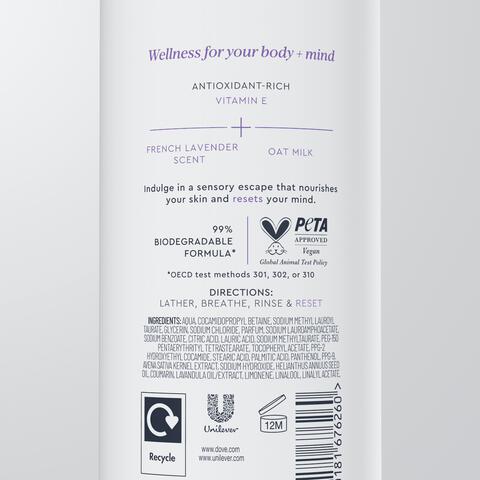 Dove Body+Mind Lavender & Oat Milk Body Wash 350 ML