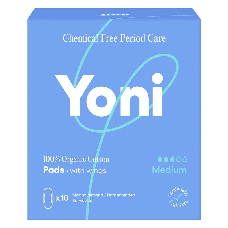 Yoni Maandverband Medium 100% Biologisch Katoen 10 stuks
