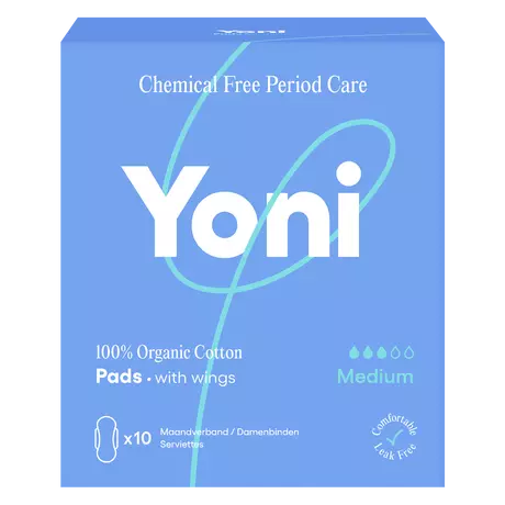 Yoni Maandverband Medium 100% Biologisch Katoen 10 stuks
