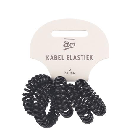 Etos Kabelelastieken Zwart 5St