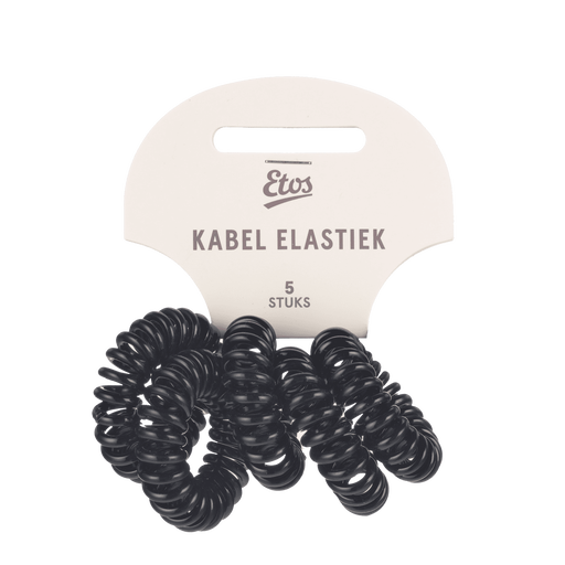 Etos Kabelelastieken Zwart 5St