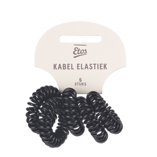 Etos Kabelelastieken Zwart 5St