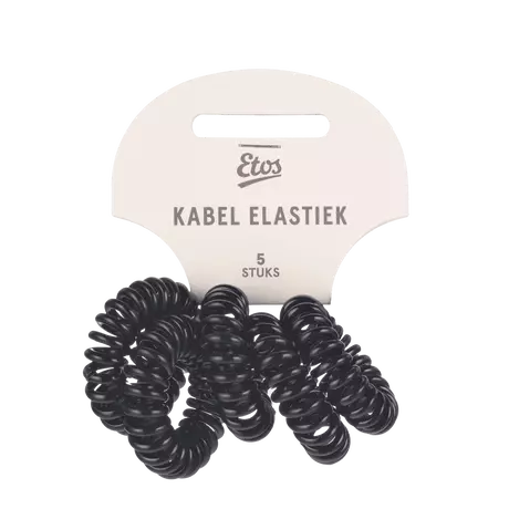Etos Kabelelastieken Zwart 5St