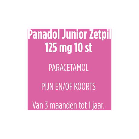 Panadol Junior Zetpillen 125 mg Paracetemol voor Kinderen van 3 maanden tot 1 jaar