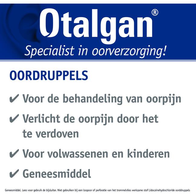 Otalgan Oordruppels bij Oorpijn 12 gram