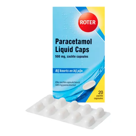 Roter Paracetamol Liquid Capsules 500 MG Tabletten 20 stuks 
