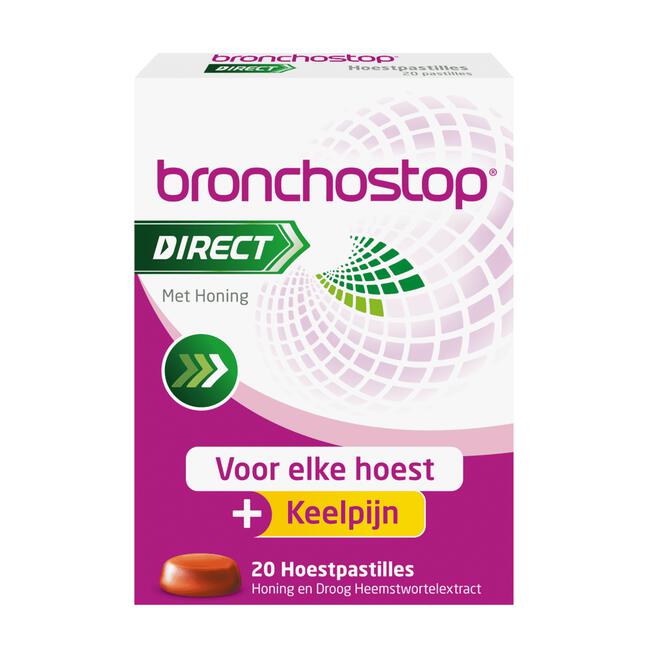 Bronchostop Direct Hoestpastilles bij Keelpijn 20 Stuks