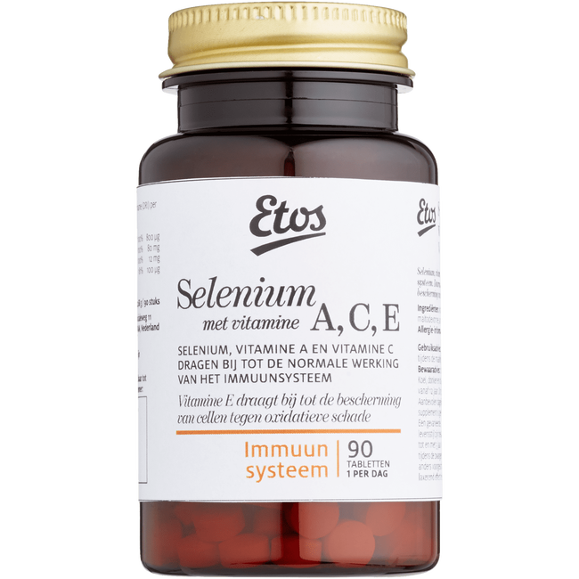 Etos Selenium Met Vitamine A, C, E tabletten 90 EA Etos