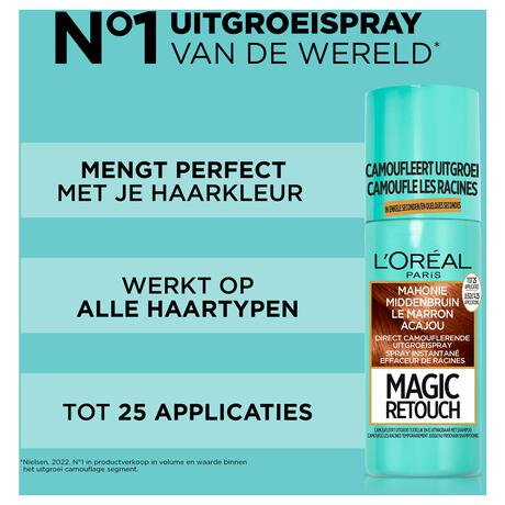 L'Oréal Paris Magic Retouch Camouflerende Uitgroeispray Mahonie Middenbruin 75 ML